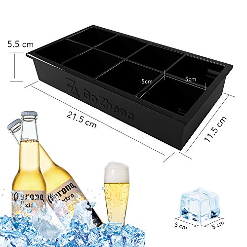 Bandeja De Hielo De Silicona, Bandeja de Cubitos de Hielo con Tapa, [2 Pack] cubitera hielo Molde para Hielos, para Congelarse Alimentos para Bebés, Cola,Cócteles Cola Whisky