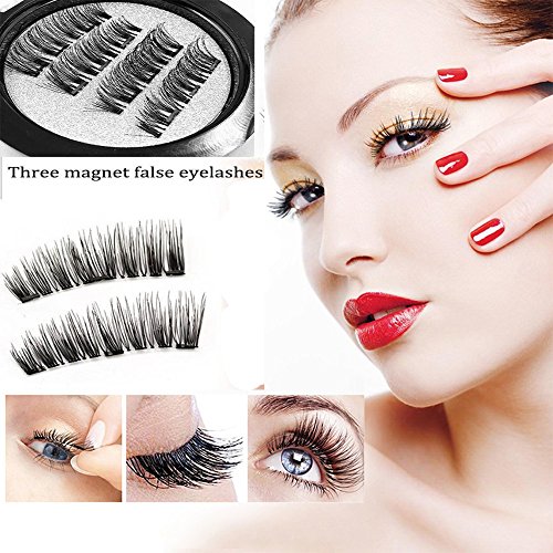 BANER 1 par 4 piezas de pestañas magnéticas extensión falsos imanes pestañas 3D hecho a mano natural largas pestañas falsas herramientas de maquillaje