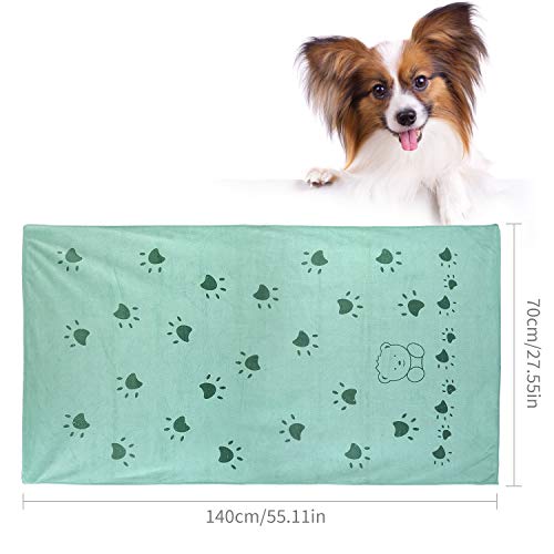 Bangcool 2PCS Toalla para Mascotas Pata Diseño Toalla Absorbente para Perros Toalla de baño para Perros con Cepillo de baño para Mascotas
