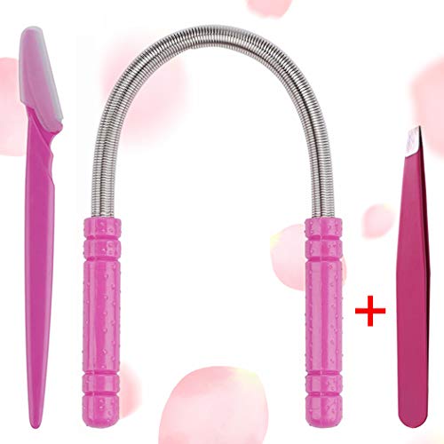 Bangcool Muelle Depilador Facial, 3En1 Depilación Facial Mujer Beter Depiladora Cejas Mujer| Eyebrow Shaper Kit |Eyebrow Trimmer