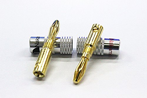Baolongking - Conector banana macho, chapado en oro de 24 K, conector jack para altavoces 4 pares (8 tapones).