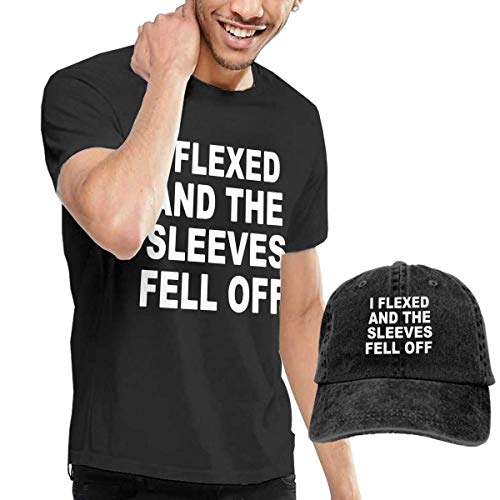 Baostic Camisetas y Tops Hombre Polos y Camisas, I Flexed and The Sleeves Fell Off Fashion Men's T-Shirt and Hats Youth & Adult T-Shirts