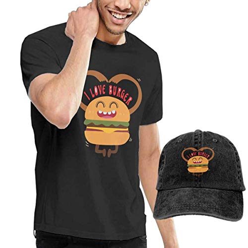 Baostic Camisetas y Tops Hombre Polos y Camisas, I Love Burger Fashion Men's T-Shirt and Hats Youth & Adult T-Shirts