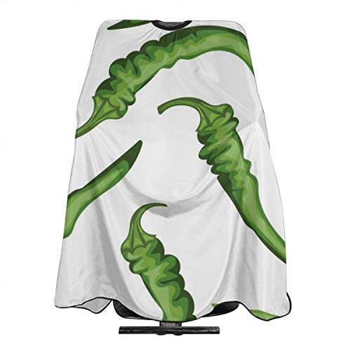 Barber Cape Hair Styling Corte Delantales De Corte De Pelo Chiles Verdes Pimientos Verduras Capas Para Prueba Peluquería Colorante Champú Permanente