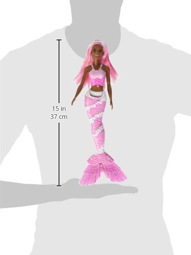 Barbie Dreamtopia - Muñeca Sirena con pelo y top rosa (Mattel FXT10)