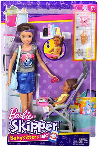 Barbie - Muñeca Skipper hermana de Barbie, niñera de paseo - (Mattel FJB00)
