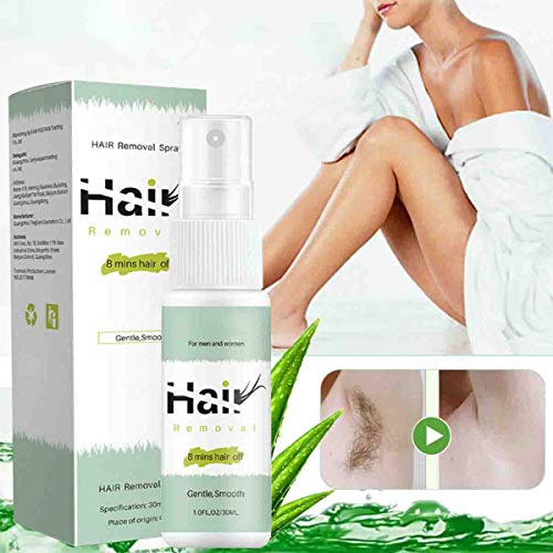 Bareit Spray depilatorio, Hair Removal Spray semipermanente natural, Spray inhibidor del crecimiento del cabello Stop, Limpiador sin dolor Eliminador de corporal Pierna Axila Manos Facial (B)