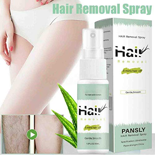Bareit Spray depilatorio, Hair Removal Spray semipermanente natural, Spray inhibidor del crecimiento del cabello Stop, Limpiador sin dolor Eliminador de corporal Pierna Axila Manos Facial (B)