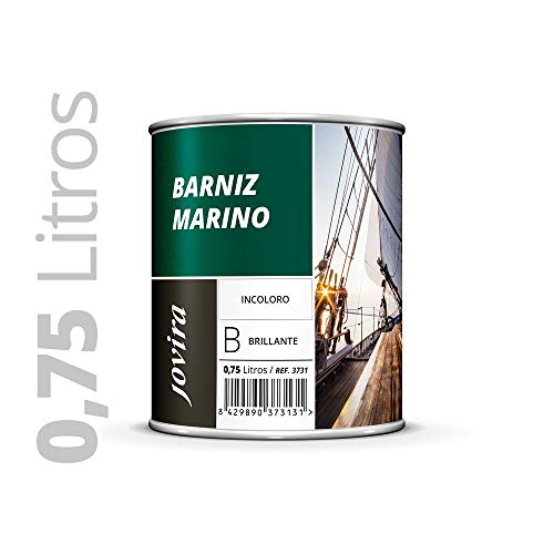 BARNIZ MARINO, Barniz madera exterior-interior, barniz madera incoloro-transparente) Especial resistencia en ambientes marinos. (750 ML, BRILLANTE)