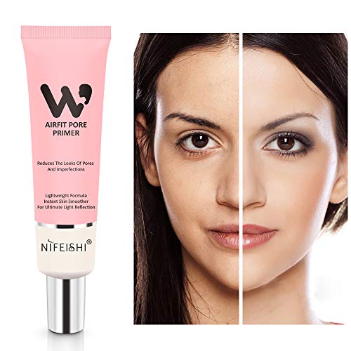 Base de imprimación para maquillaje poro facial Airfit Ocultar, poro invisible color rosa crema, marcas acné de cubierta,piel lisa, base de corrector control humedad para control aceite