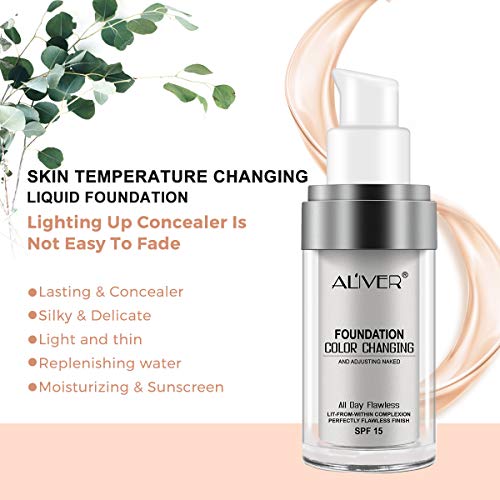 Base De Maquillaje, (2 Piezas) Cubierta De Corrector, Base De Maquillaje De Base De Cambio De Color Impecable, Cobertura Completa, Larga DuracióN