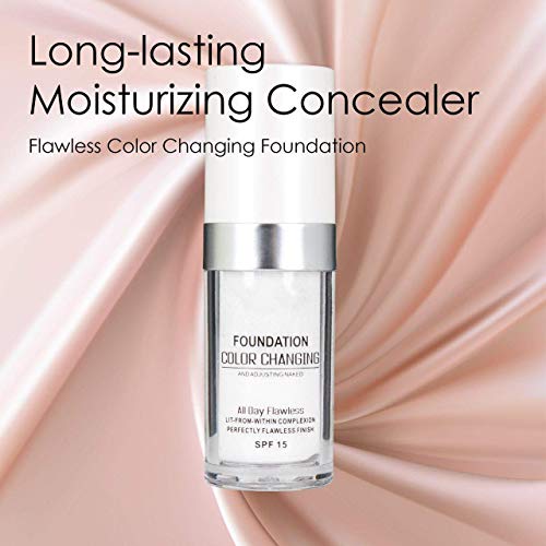 Base De Maquillaje, (2 Piezas) TLM Cubierta De Corrector, Base De Maquillaje De Base De Cambio De Color Impecable, Cobertura Completa, Larga DuracióN