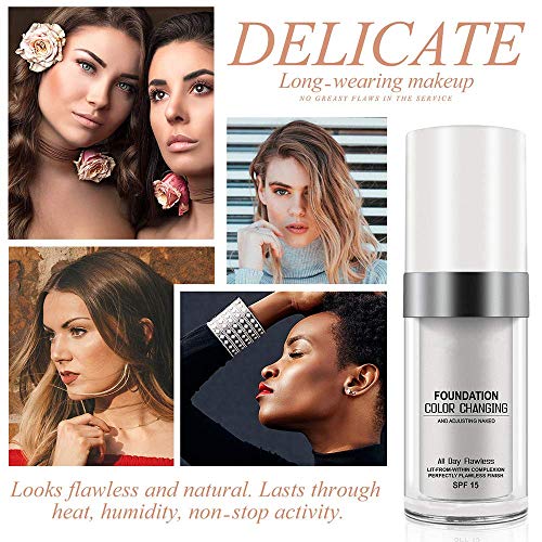 Base De Maquillaje, (2 Piezas) TLM Cubierta De Corrector, Base De Maquillaje De Base De Cambio De Color Impecable, Cobertura Completa, Larga DuracióN