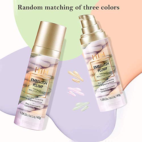 Base de Maquillaje, Pore Primer, Tricolor Makeup Base Foundation, Imprimaciones de larga duración, imprimación hidratante para iluminar el control de aceite de poros invisible, equilibra tono piel