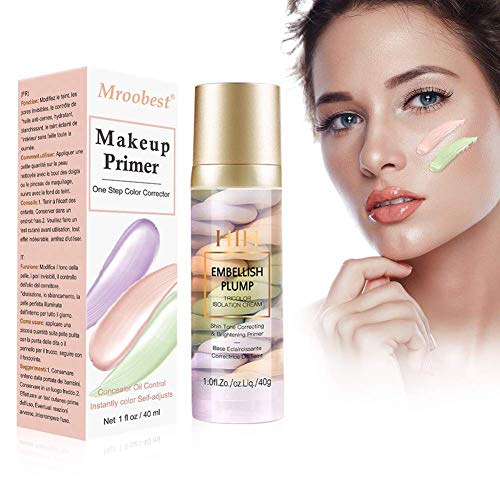 Base de Maquillaje, Pore Primer, Tricolor Makeup Base Foundation, Imprimaciones de larga duración, imprimación hidratante para iluminar el control de aceite de poros invisible, equilibra tono piel
