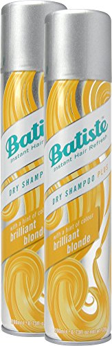 Batiste Brilliant Blonde Champú en seco con un toque de color para cabellos rubios, para todos los tipos de cabello, pack de 2 (2 x 200 ml)