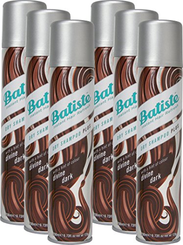 Batiste seco Champú Dry Divine Dark con un toque de color negras para cabello y dunkelbraunes, cabello fresca para todos los tipos de cabello, 6 pack (6 x 200 ml)