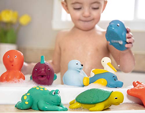 Battat-12-Pack Little Animal Squirts Fun Bath Toys for Babies 10m+ Compañeros de baño, Multicolor (Branford Ltd. BT2630Z)