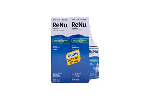 BAUSCH + LOMB - Renu® MultiPlus Solución de Mantenimiento - Pack 2 botellas x 500 ml y 60 ml de regalo