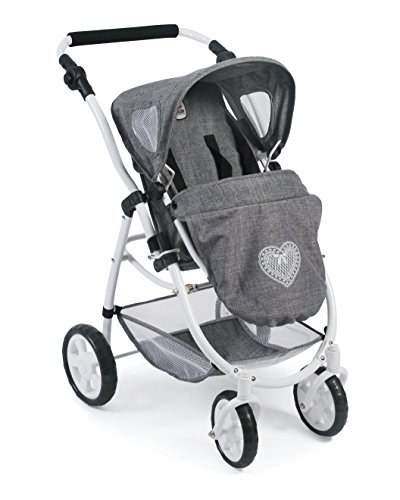 Bayer Chic 2000-Cochecito para muñecas Emotion 2 en 1, diseño Vaquero, Gris, Color Jeans Grey. (638 76)