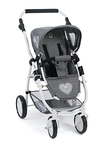 Bayer Chic 2000-Cochecito para muñecas Emotion 2 en 1, diseño Vaquero, Gris, Color Jeans Grey. (638 76)