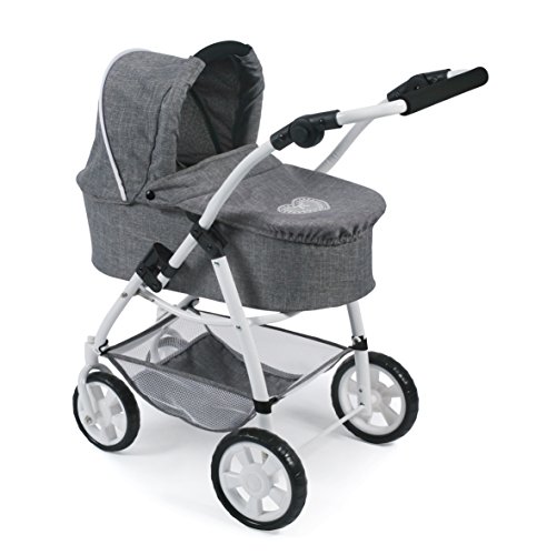 Bayer Chic 2000-Cochecito para muñecas Emotion 2 en 1, diseño Vaquero, Gris, Color Jeans Grey. (638 76)