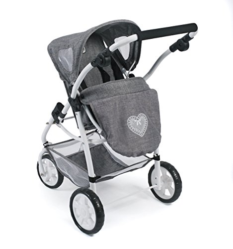 Bayer Chic 2000-Cochecito para muñecas Emotion 2 en 1, diseño Vaquero, Gris, Color Jeans Grey. (638 76)