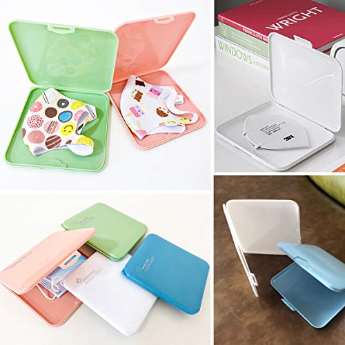 BCASE, Pack de 4 Estuches, Porta Mascarillas, Reutilizables e Ideales para Guardar y Proteger las Mascarillas, Fáciles de Limpiar, Color Blanco.