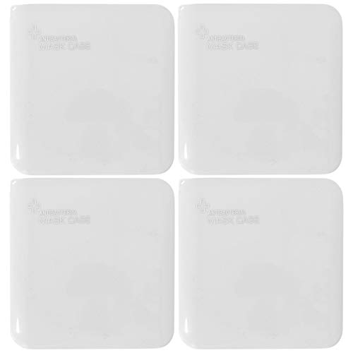 BCASE, Pack de 4 Estuches, Porta Mascarillas, Reutilizables e Ideales para Guardar y Proteger las Mascarillas, Fáciles de Limpiar, Color Blanco.