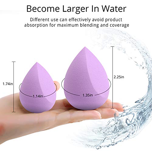 BEAKEY 4+1 Set de Esponja de Maquillaje con Brochas, Perfecto para Base Líquida, Crema y Polvo, Puffs en polvo y Brochas de Kabuki