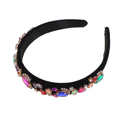 Beaupretty diadema de joyas nupcial tiara aro de pelo vintage exquisita diadema de perlas decorativas tocado de cristal para el banquete de boda