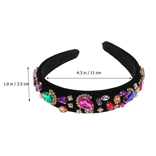 Beaupretty diadema de joyas nupcial tiara aro de pelo vintage exquisita diadema de perlas decorativas tocado de cristal para el banquete de boda