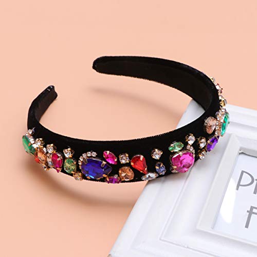 Beaupretty diadema de joyas nupcial tiara aro de pelo vintage exquisita diadema de perlas decorativas tocado de cristal para el banquete de boda