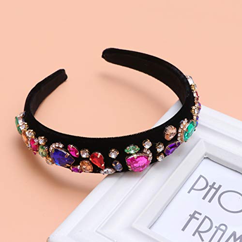 Beaupretty diadema de joyas nupcial tiara aro de pelo vintage exquisita diadema de perlas decorativas tocado de cristal para el banquete de boda