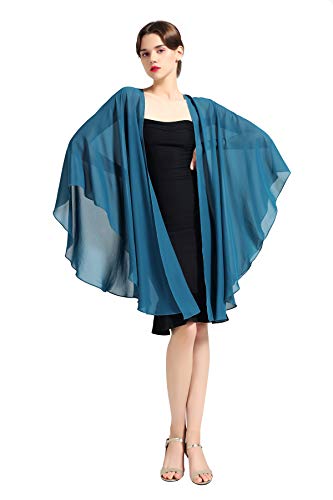 BEAUTELICATE - Chal largo de gasa, 25 colores Azul azul petróleo talla única