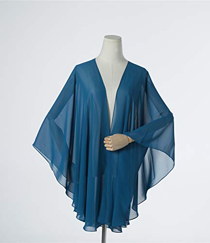 BEAUTELICATE - Chal largo de gasa, 25 colores Azul azul petróleo talla única