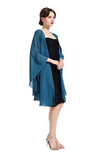 BEAUTELICATE - Chal largo de gasa, 25 colores Azul azul petróleo talla única