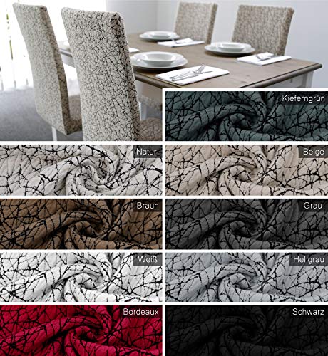 Beautex - Juego de 2 fundas para sillas, elásticas, universales, bielásticas, diseño y color a elegir, Elástico, gris claro, Motiv: Marmor