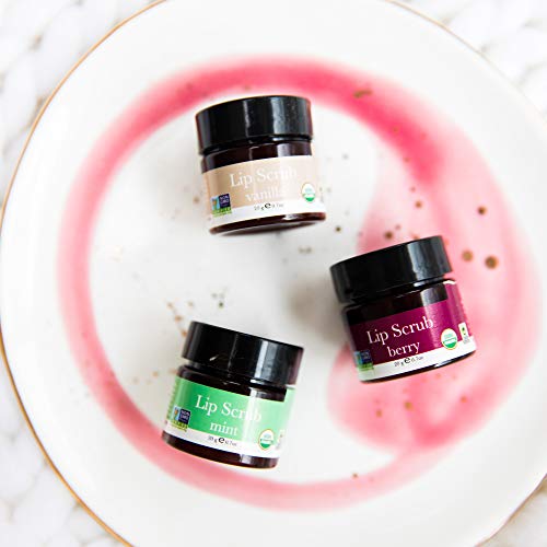Beauty By Earth Exfoliante labial de menta orgánicos sabor- naturales exfoliantes de azúcar friega, hidrata los labios con ingredientes frescos y naturales.