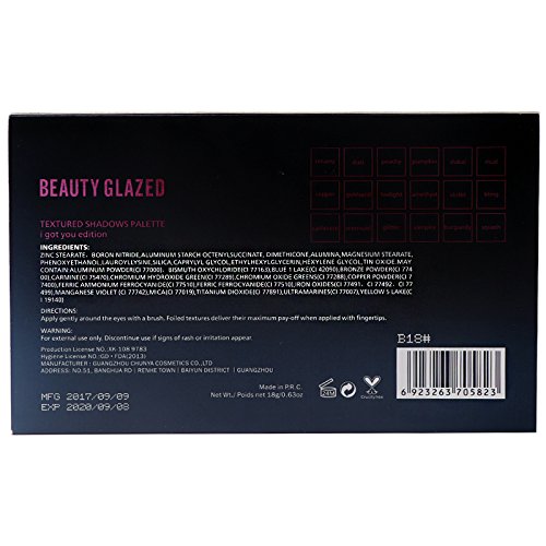 Beauty Glazed Paleta De Sombras De Ojos Profesionales - Paleta Maquillaje - Altamente Pigmentados 18 Colores Brillantes y Mate