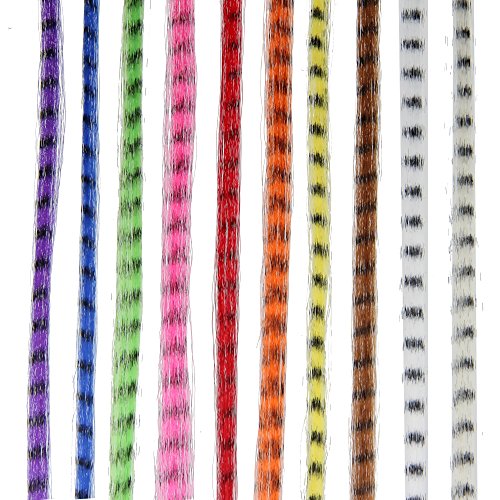 Beauty7 Kit de Extensión Pelo de Plumas Mechones con 20pcs Pelo Pluma Sintético Color Mezclo, 50pcs Cuentas, Alicate y Gancho