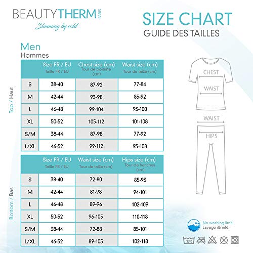 BEAUTYTHERM – Funda Reductora de Vientre Plano – Esculta su Silueta – Tejer Olas 3D Anti Celulitis – Cosmetotextil Adelgazante con Activos Marinos microencapsulados – Negro/Azul Azul S