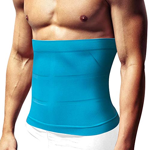 BEAUTYTHERM – Funda Reductora de Vientre Plano – Esculta su Silueta – Tejer Olas 3D Anti Celulitis – Cosmetotextil Adelgazante con Activos Marinos microencapsulados – Negro/Azul Azul S