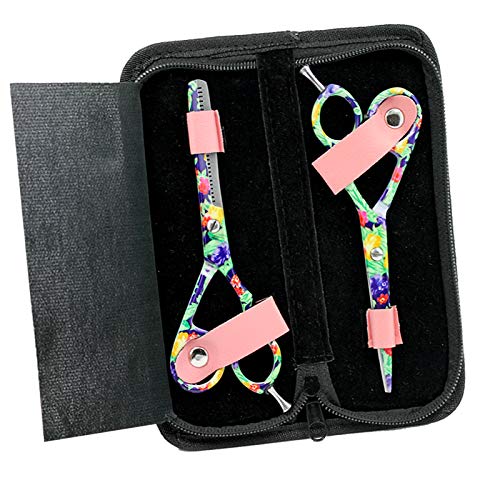 BeautyTrack Tijeras De Peluquería Y Adelgazamiento De Titanio - Tijeras De Salón De Peluquero - Para Uso Profesional Y Personal - La Mejor Calidad - Afilada - 5.5" (14 cm) + Bolsa De Regalo