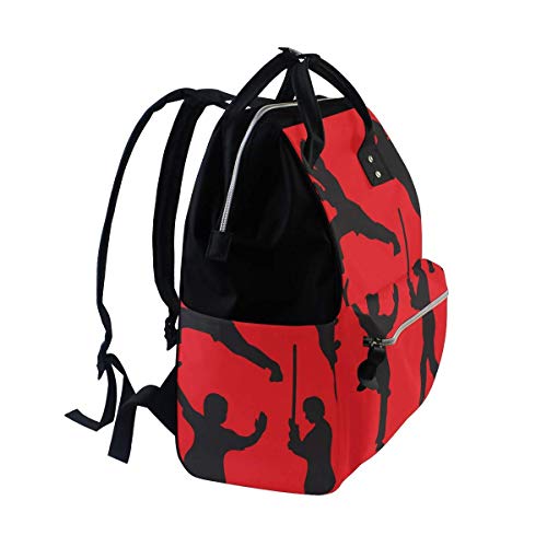 Bebé Cambio de pañales Bolsos cambiadores Mochi Punk Red Lips Eyes School Backpack Large Capacity Mummy Bags Laptop Handbag Casual Travel Rucksack Satchel For Women Men Adult Teen Children