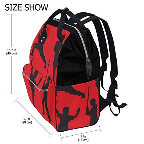 Bebé Cambio de pañales Bolsos cambiadores Mochi Punk Red Lips Eyes School Backpack Large Capacity Mummy Bags Laptop Handbag Casual Travel Rucksack Satchel For Women Men Adult Teen Children