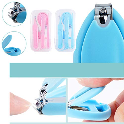 Bebé Cortauñas Conjunto,Cuidado Manicura Infantiles Recién Nacidos,Juego de cortaúñas para bebé,Juego de pedicura para bebé,Kit de manicura para bebés (A-Azul)