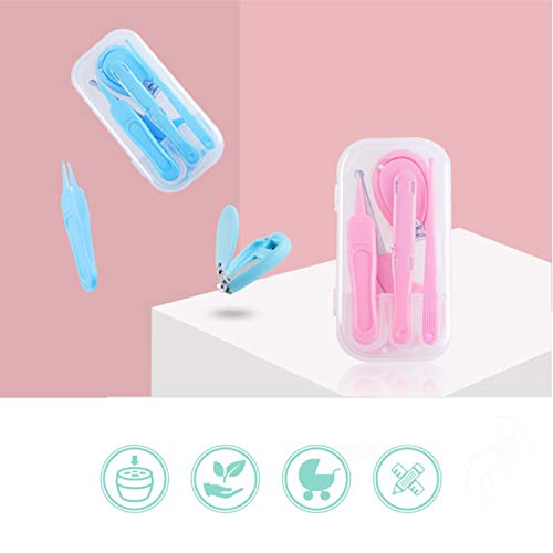 Bebé Cortauñas Conjunto,Cuidado Manicura Infantiles Recién Nacidos,Juego de cortaúñas para bebé,Juego de pedicura para bebé,Kit de manicura para bebés (A-Azul)