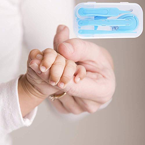 Bebé Cortauñas Conjunto,Cuidado Manicura Infantiles Recién Nacidos,Juego de cortaúñas para bebé,Juego de pedicura para bebé,Kit de manicura para bebés (A-Azul)