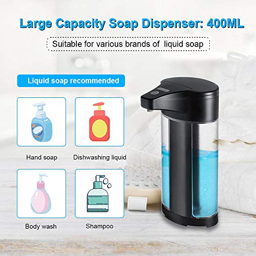 Beeasy Dispensador Jabón Automático,400mL Dosificador Gel Hidroalcohólico Automatico,Montable en la Pared,IPX7 Impermeable para Cocina,Baño,Aseo,Escuela,Hospital,Hotel,Restaurante,Lugar Público